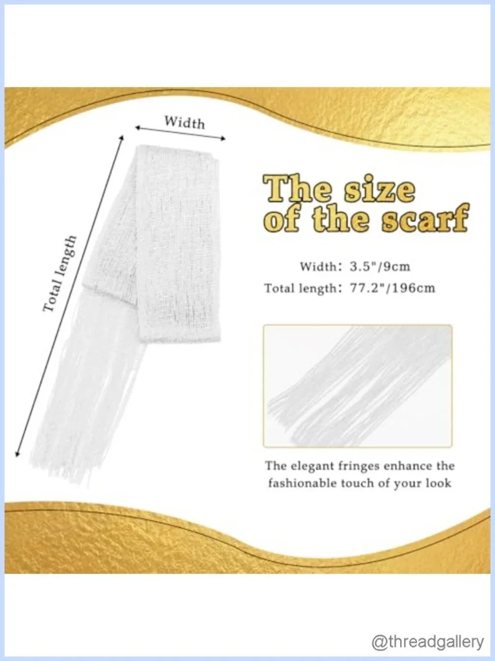 Sequin Skinny Scarf for Women Lightweight Fringe